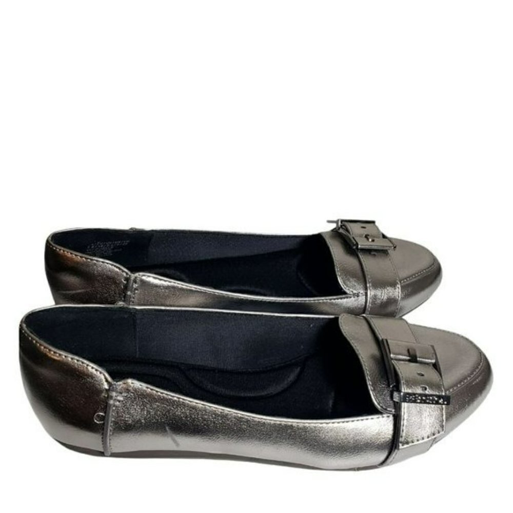 Kenneth Cole Reaction Womens Buckle Metallic Closed Toe Slip On Flat Loafers 7.5 - Picture 3 of 8